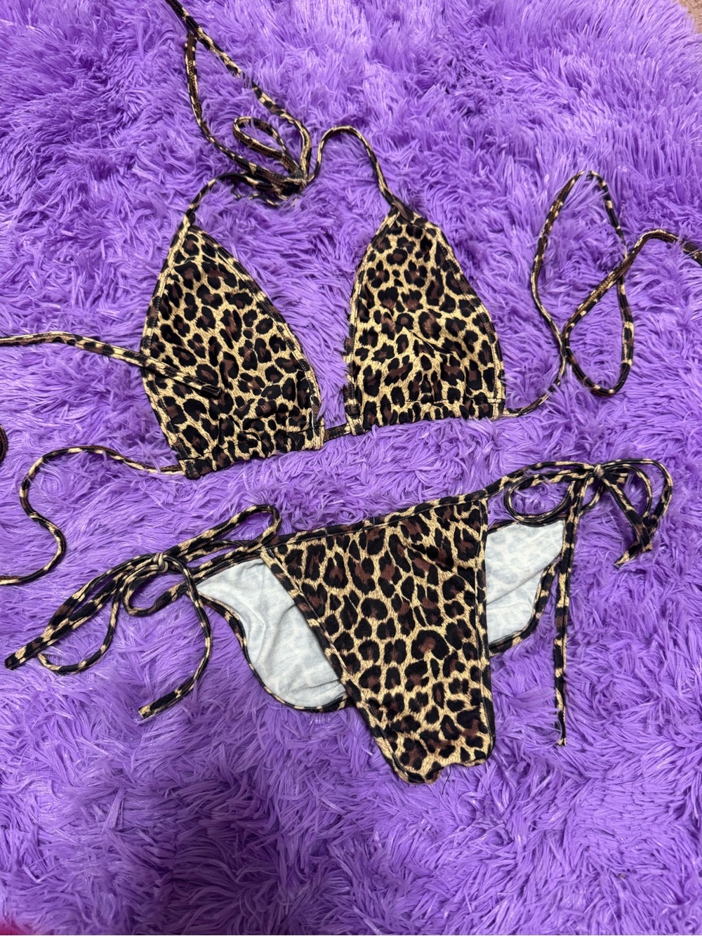 New Small leopard bikini swimsuit y2k goth gothic emo festival outfit punk top